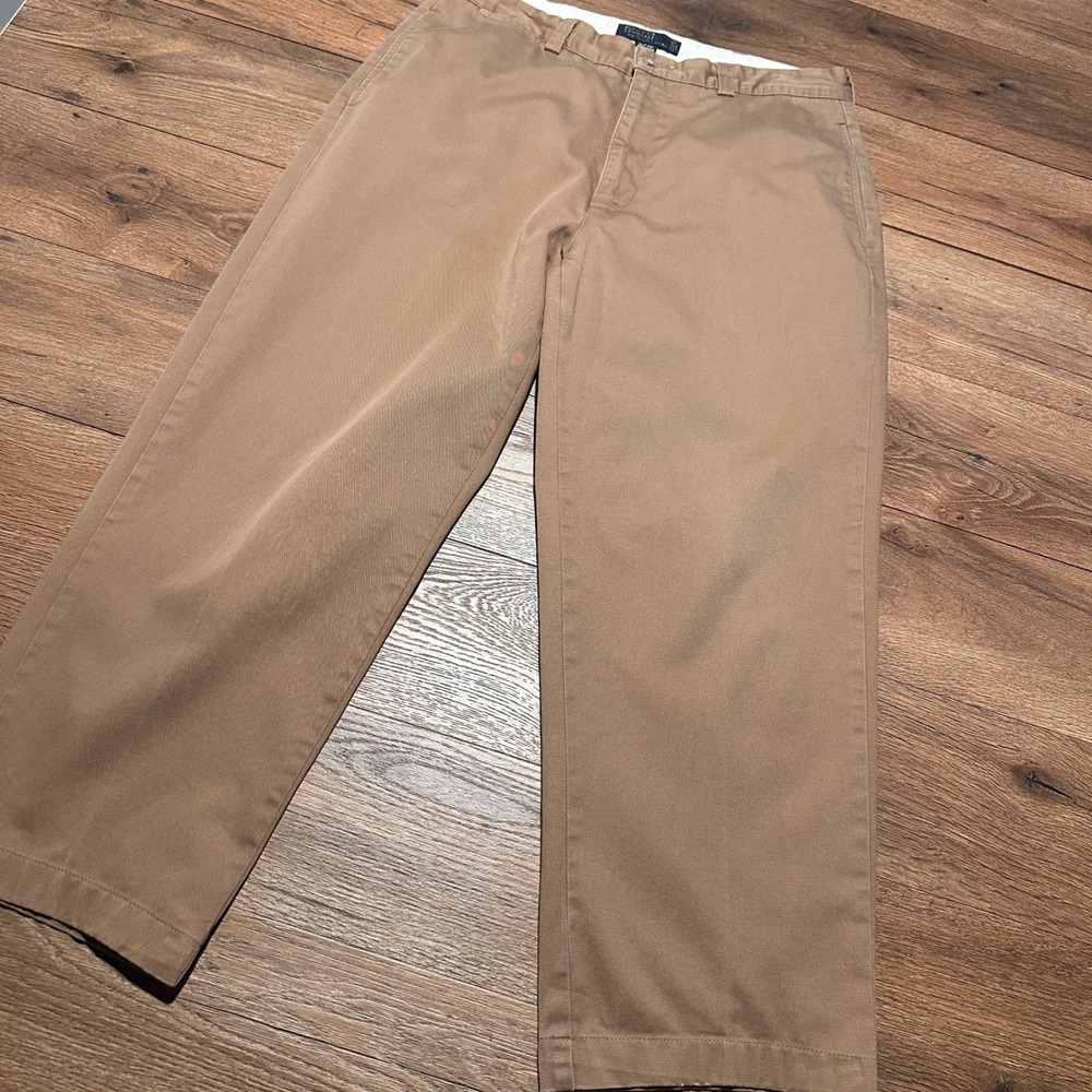 Vintage Polo Ralph Lauren Tan Khaki Andrew Pant Chinos Mens 38x27